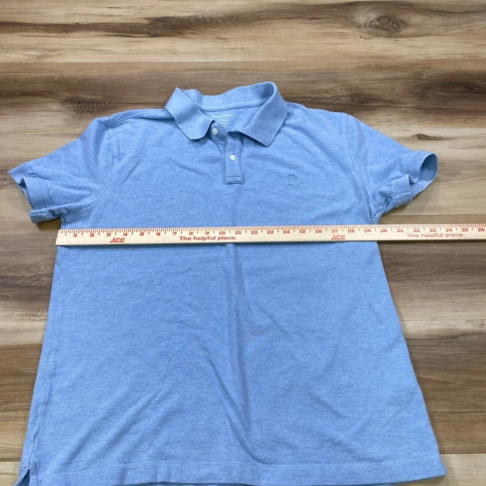 Banana Republic Polo Shirt Mens Large Slim Fit Pique Organic Cotton Blue Classic